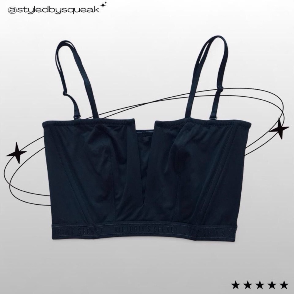 Victorias Secret Black Plunge Corset Bra Small Very Sexy Unlined Y2K Bralette